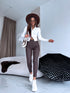 "GET IT" faux leather pants C9255-3 - CHOCO